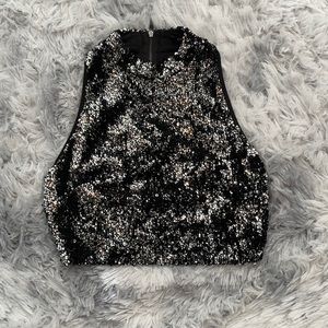 Black sparkly forever 21 rip up crop